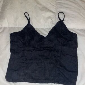 Silence + Noise black linen Camisole Top